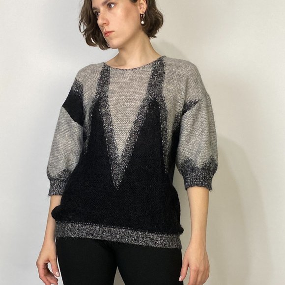 RELIGION Sweater SILVER TINSEL & GEOMETRIC Details! Medium - Picture 7 of 7